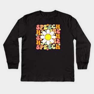 Groovy Speech Pathologist Speech Language Therapy SLP Kids Long Sleeve T-Shirt